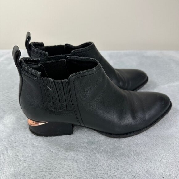 Alexander Wang Black Leather Booties Women’s Size 36.5 EU - Picture 1 of 11